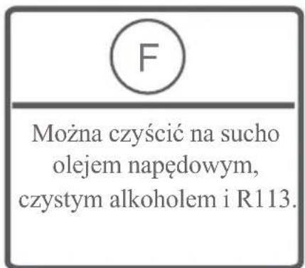 F Można czyścić na sucho olejem napędowym, czystym alkoholem i R113.