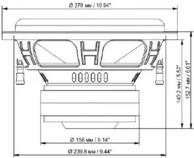 Ø 278 MM / 10.94" 140.2 MM / 5.52" 152.7 MM / 6.01" Ø 156 MM / 6.14" Ø 239.8 MM / 9.44"