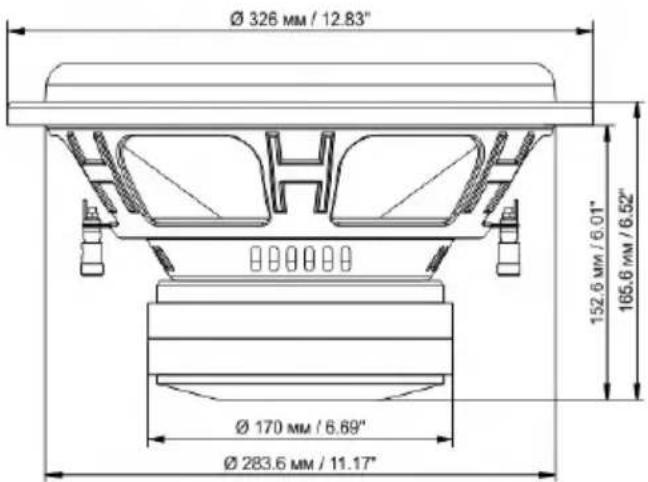 Ø 326 MM / 12.83" Ø 170 MM / 6.69" Ø 283.6 MM / 11.17" 152.6 MM / 6.01" 165.6 MM / 6.52"