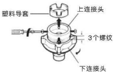 塑料导套 上连接头 3个螺纹 下连接头