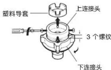 塑料导套 上连接头 3个螺纹 下连接头