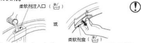 柔软剂注入口（*） 或 柔软剂盒（*）