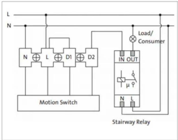 Kopp INFRAcontrol R 240 AP IP55 - Podłączenie elektryczne - w przypadku dużych prądów rozruchowych - 1