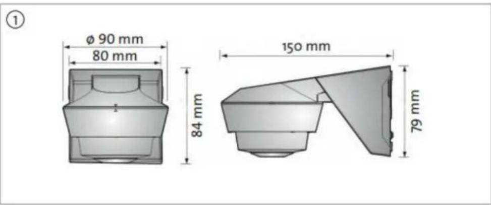 ① Ø 90 mm 80 mm 150 mm 84 mm 79 mm