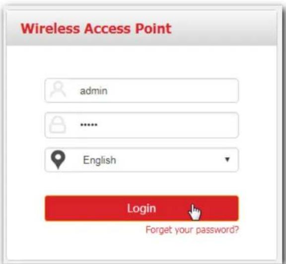 Wireless Access Point admin ...... English Login Forget your password?