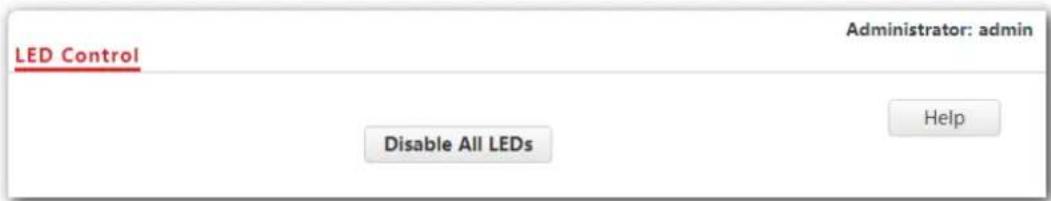 LED Control Administrator: admin Disable All LEDs Help