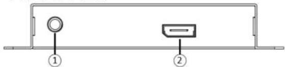 Diagram showing two labeled components (① and ②) on a rectangular panel or enclosure structure.