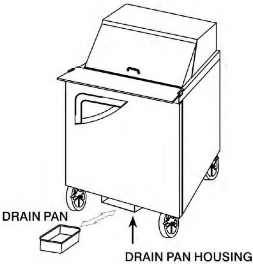 Turbo air TST-60SD-18M-N-RW - INSTALLATION OF DRAIN PAN - 1