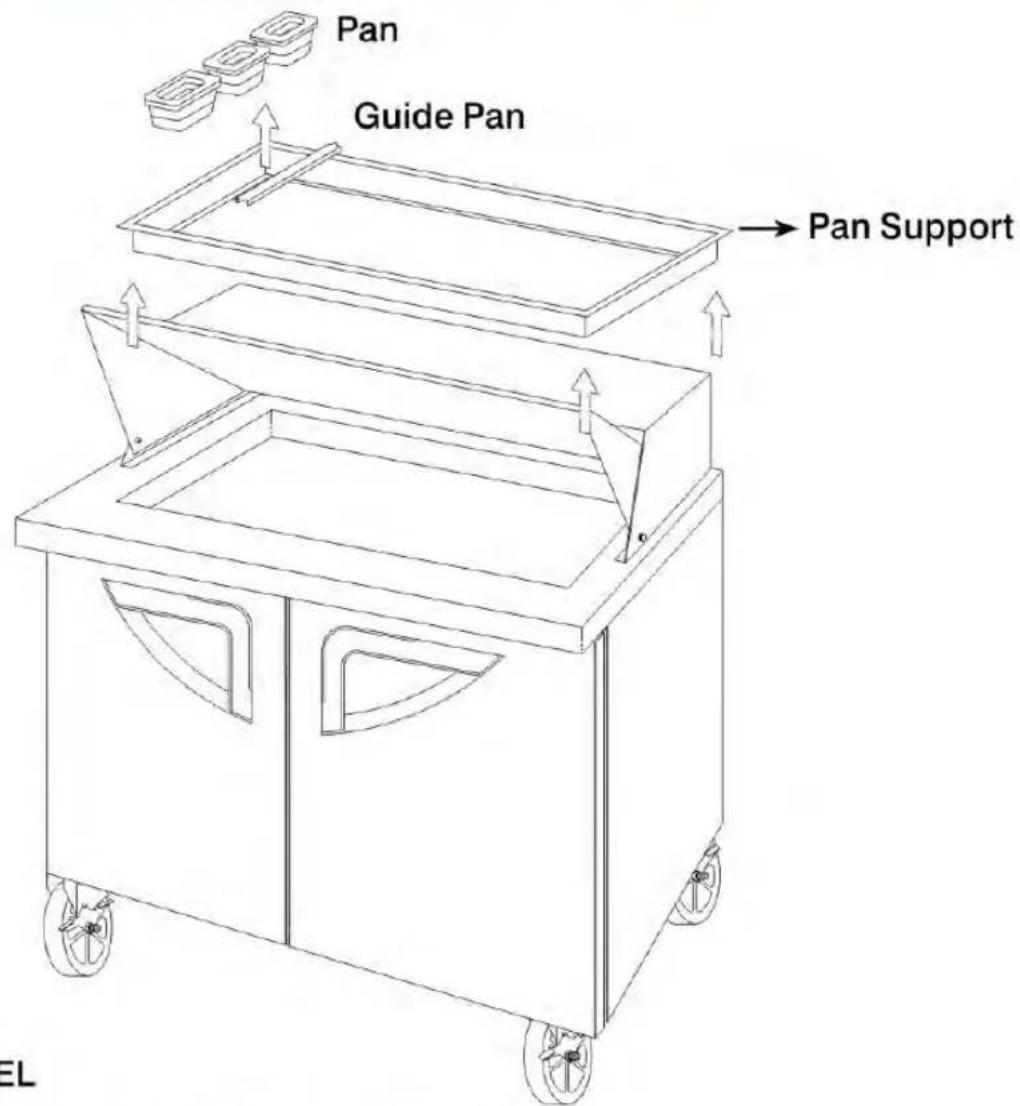 Turbo air TST-60SD-18M-N-RW - INSTALLATION OF DRAIN PAN - 2