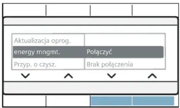 Aktualizacja oprog. energy mngmt. Połączyć Przyp. o czysz. Brak połączenia