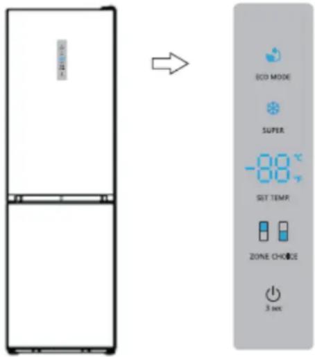 ECO MODE SUPER -80 °C SUT TEMR ZONE CHOICE 3 sec