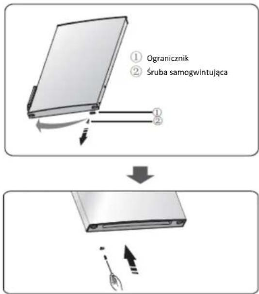 ① Ogranicznik ② Śruba samogwintująca