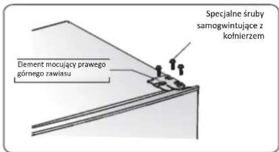 Specjalne śruby samogwintujące z kołnierzem Element mocujący prawego górnego zawiasu