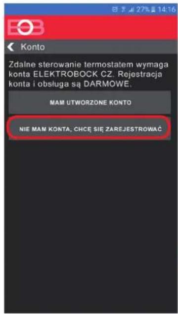 Konto Zdalne sterowanie termostatem wymaga konta ELEKTROBOCK CZ. Rejestracja konta i obsługa są DARMOWE. MAM UTWORZONE KONTO NIE MAM KONTA, CHCĘ SIĘ ZAREJESTROWAĆ