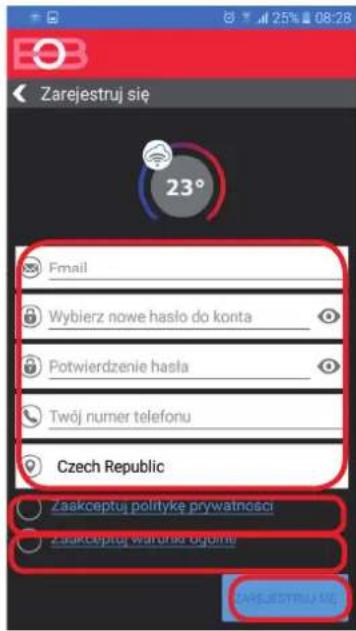 Zarejestruj się 23° Email Wybierz nowe hasło do konta Potwierdzenie hasła Twój numer telefonu Czech Republic Zaakceptu politykę prywatności Zaakceptu warunkie obgólne