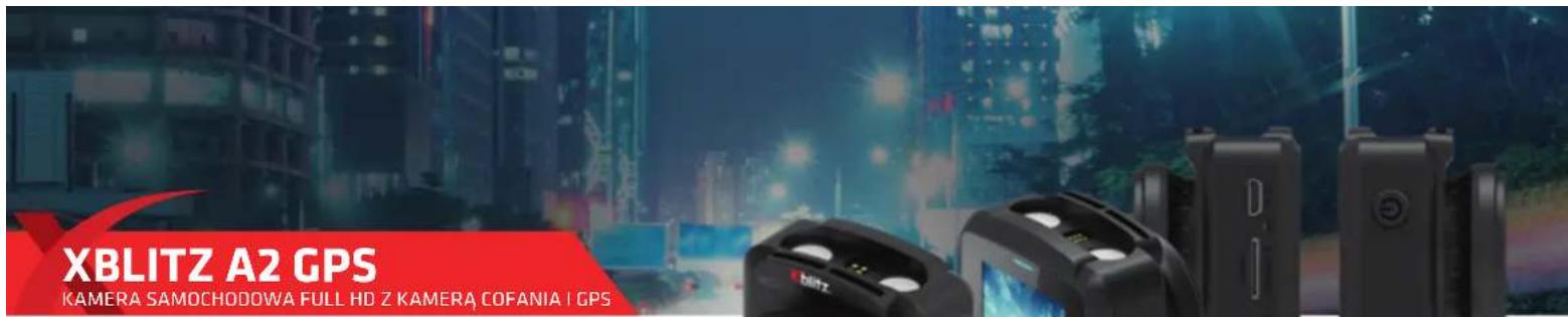 XBLITZ A2 GPS KAMERA SAMOCHODOWA FULL HD Z KAMERA COFANIA | GPS