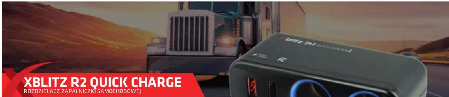 XBLITZ R2 QUICK CHARGE ROZDZIELACZ ZAPALNICZKI SAMOCHODOWEJ