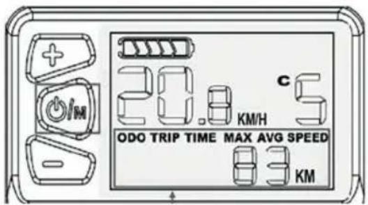 20.8 KM/H C 5 ODO TRIP TIME MAX AVG SPEED 83 KM