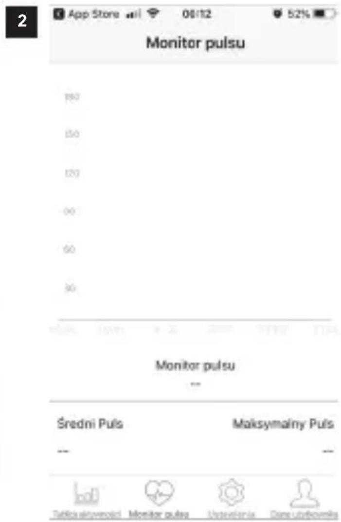 2 App Store 06/12 52% Monitor pulsu 190 150 120 00 50 30 Monitor pulsu -- Średni Puls Maksymalny Puls -- Tablica skinveroid Monitor pulsa Ustevelania Dama ubtlovnika