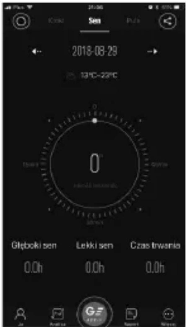 2018-08-29 13°C~22°C Głęboki sen Lekki sen Czas trwania 0.0h 0.0h 0.0h