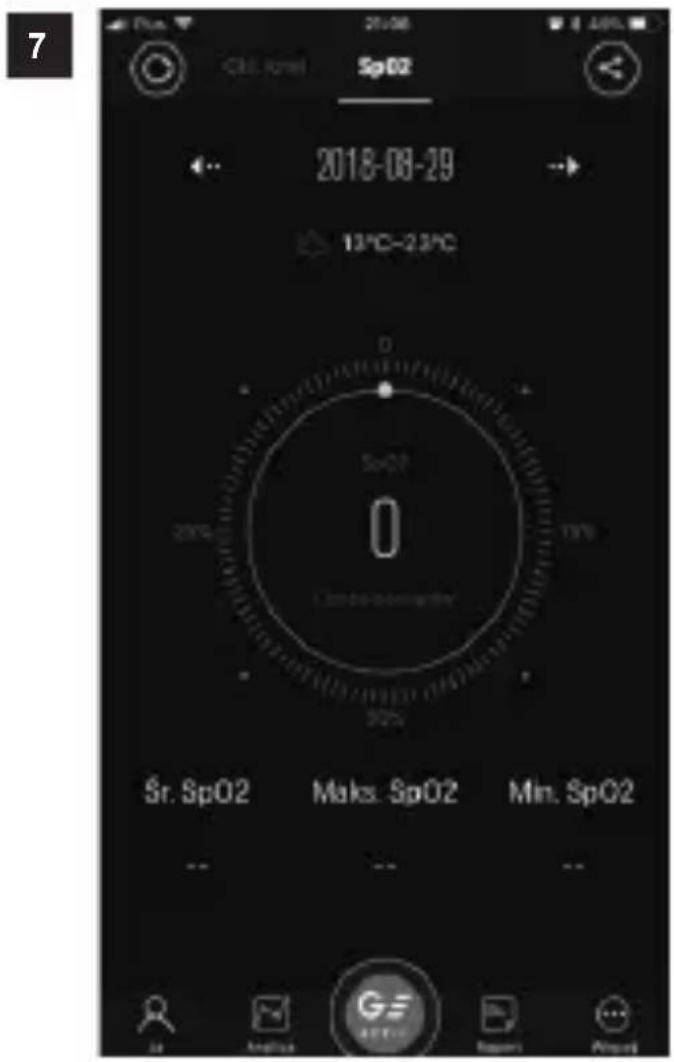 7 2018-08-29 13°C-23°C Sr. SpO2 Maks. SpO2 Min. SpO2 -- -- -- G=