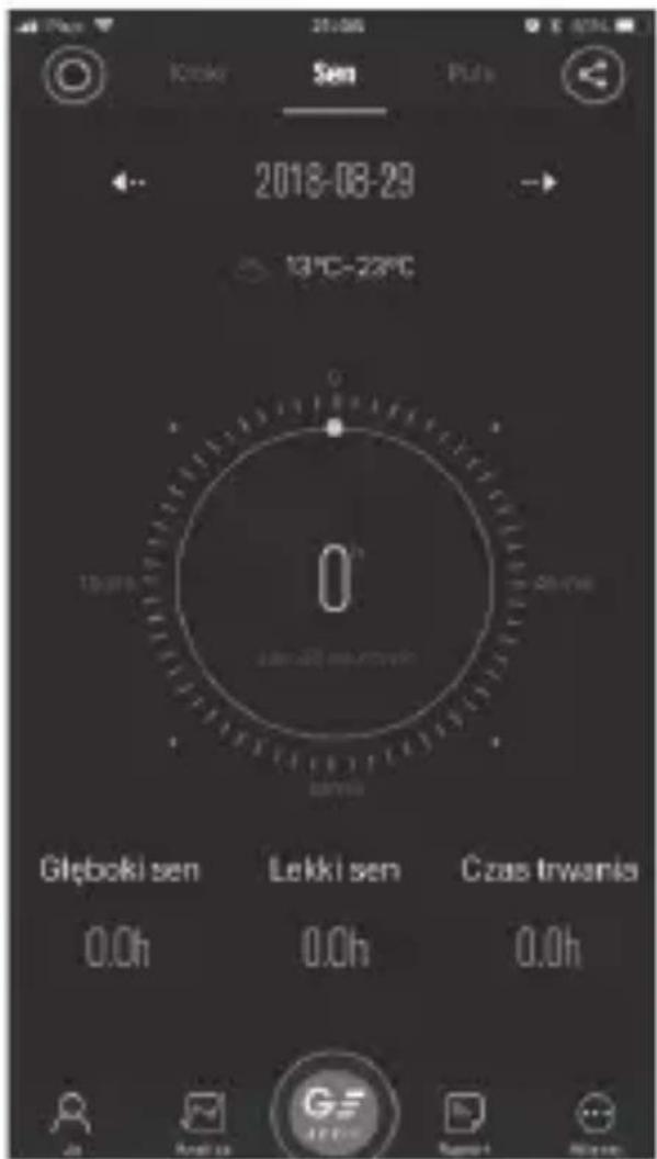 2018-08-29 13°C-22°C Głęboki sen Lekki sen Czas trwania 0.0h 0.0h 0.0h