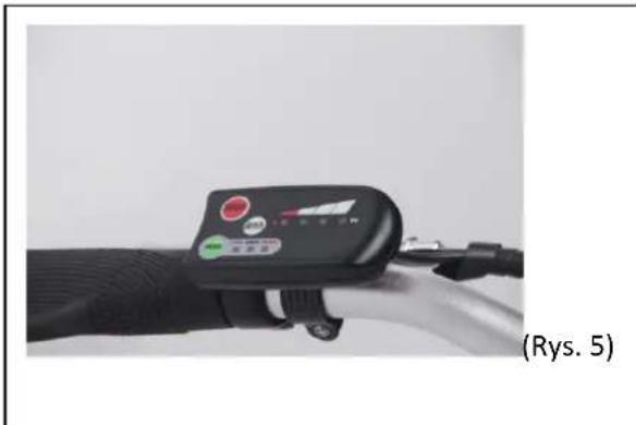 Orus E2100 - Czerwony okrągły przycisk z napisem 6 km/h - 1