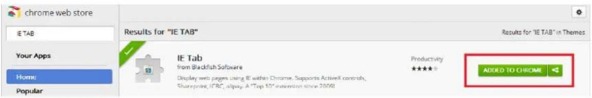 chrome web store IE TAB Results for "IE TAB" Results for "IE TAB" in Themes Your Apps Home Popular IE Tab from Blackfish Software Productivity ★★★★★ Add TO CHROME