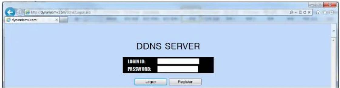 DDNS SERVER LOGIN ID: PASSWORD: Login Register
