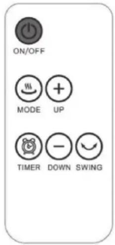 ON/OFF MODE UP TIMER DOWN SWING
