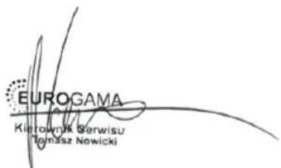 EUROGAMA Kierownik Serwisu Tomasz Nowicki