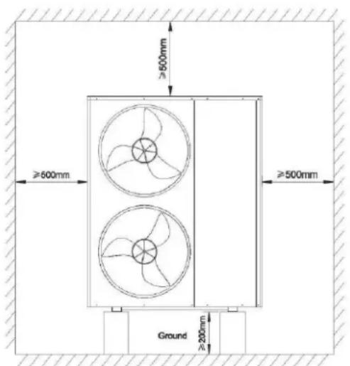 ≥500mm ≥600mm ≥500mm Ground ≥200mm