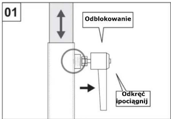 01 Odblokowanie Odkręć ipociągnij
