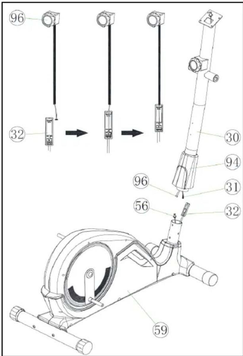 Merach MR-526 - Krok 2. Montaż kolumny kierownicy. - 1