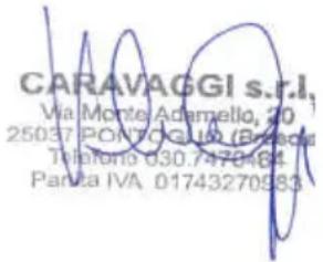 CARAVAGGI s.r.l. Via Monte Ademello, 20 25037 PONTO QUA (Brosco) Telatona 030.7470464 Panda IVA 01743270983