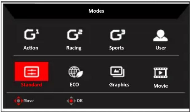 ACER Nitro XV272X - Przycisk skrótu1 (domyślnie: Tryb) - 1
