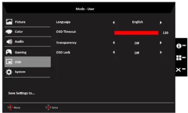 ACER Nitro XV272X - OSD - 1