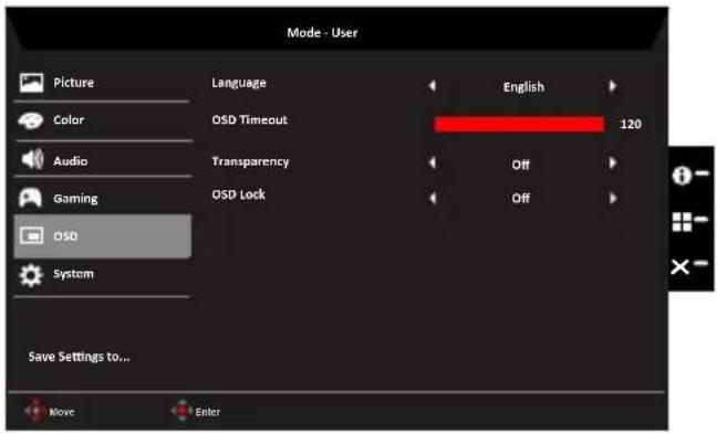 ACER Nitro VG272U - OSD - 1