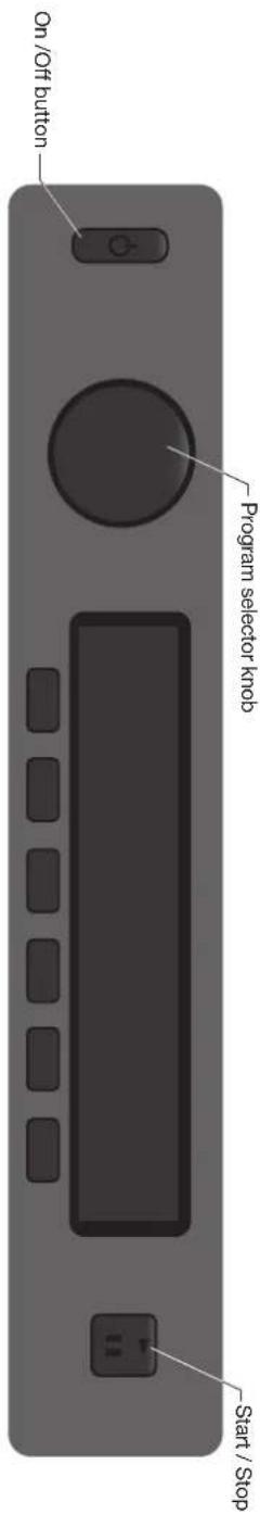 Start / Stop Program selector knob On/Off button