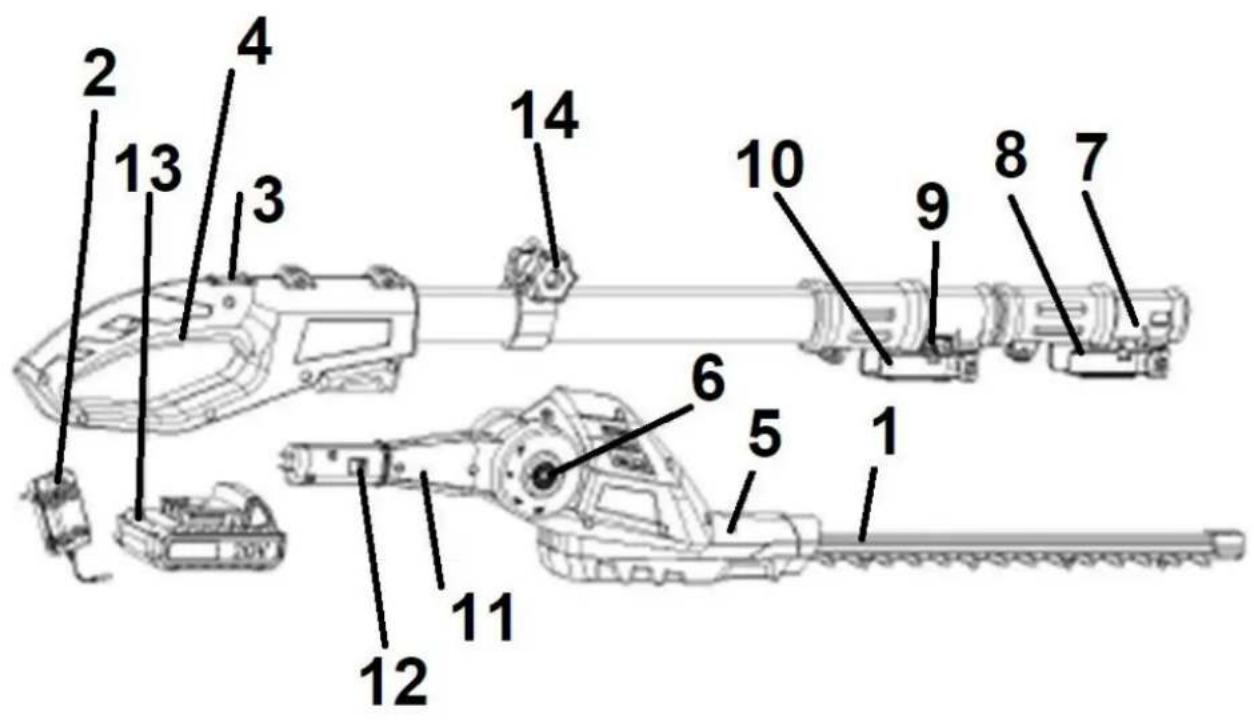 4Garden ANW4021 - Elementy nożyc (budowa urządzenia) - 1