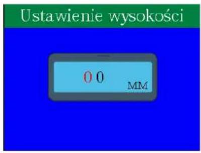 Ustawienie wysokości 0 0 MM