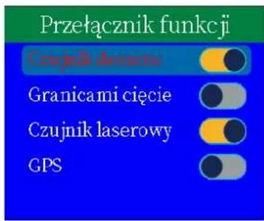 Przełącznik funkcji Czujnik dozena Granicami cięcie Czujnik laserowy GPS