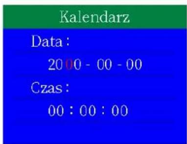 Kalendarz Data : 20 00 - 00 - 00 Czas : 00 : 00 : 00