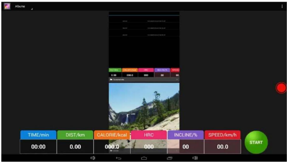 Albums AST/km COLOR/F/beat HRC INCLINE/% SPEED 0.00 000.0 000 00 00.0 Screen/rials TIME/min DIST/km CALORIE/kcal HRC INCLINE/% SPEED/km/h 00:00 0.00 000.0 000 00 00.0 START