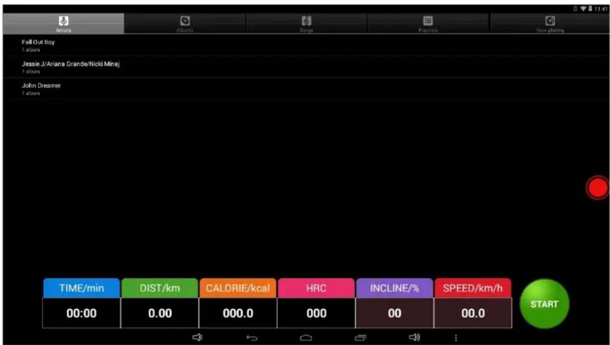 Fall Out Boy 1 album Jessie J/Ariana Grande/Nicki Minaj 1 album John Dreamer 1 album TIME/min DIST/km CALORIE/kcal HRC.INCLINE/% SPEED/km/h 00:00 0.00 000.0 000 00 00.0 START