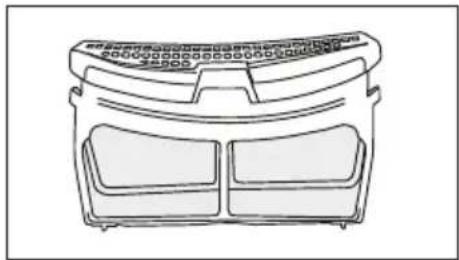 Line drawing of a device casing with two internal compartments (no text or symbols)