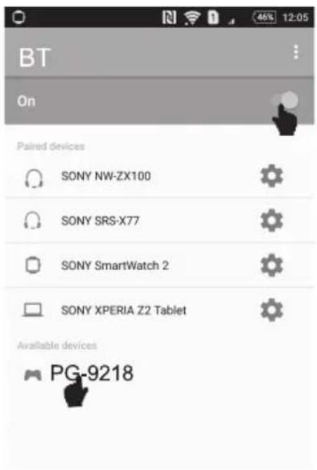 BT On Paired devices SONY NW-ZX100 SONY SRS-X77 SONY SmartWatch 2 SONY XPERIA Z2 Tablet Available devices PG-9218