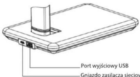 Port wyjściowy USB Gniazdo zasilacza sieciow