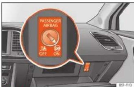 PASSenger AIR BAG OFF ON B5F-1113