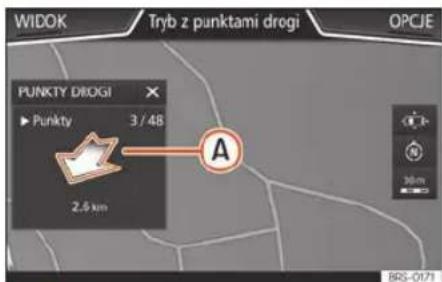 WIDOK Tryb z punktami drogi OPCJE PUNKTY DROGI ► Punkty 3 / 48 2,5 km A BRS-0171